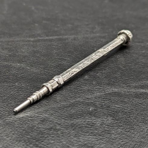 1896 British Antique Sterling Silver Mechanical Pencil Telescopic 76-96mm Magic Pencil